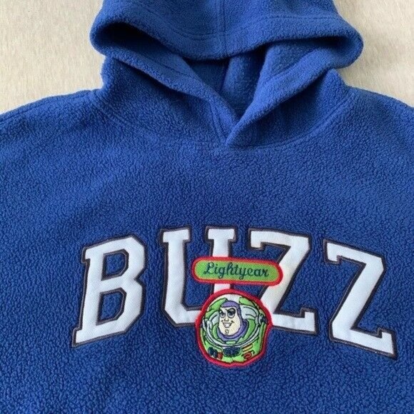Disney store Buzz lightyear toy story fleece sweater hoodie blue boys L womens S - Picture 3 of 5